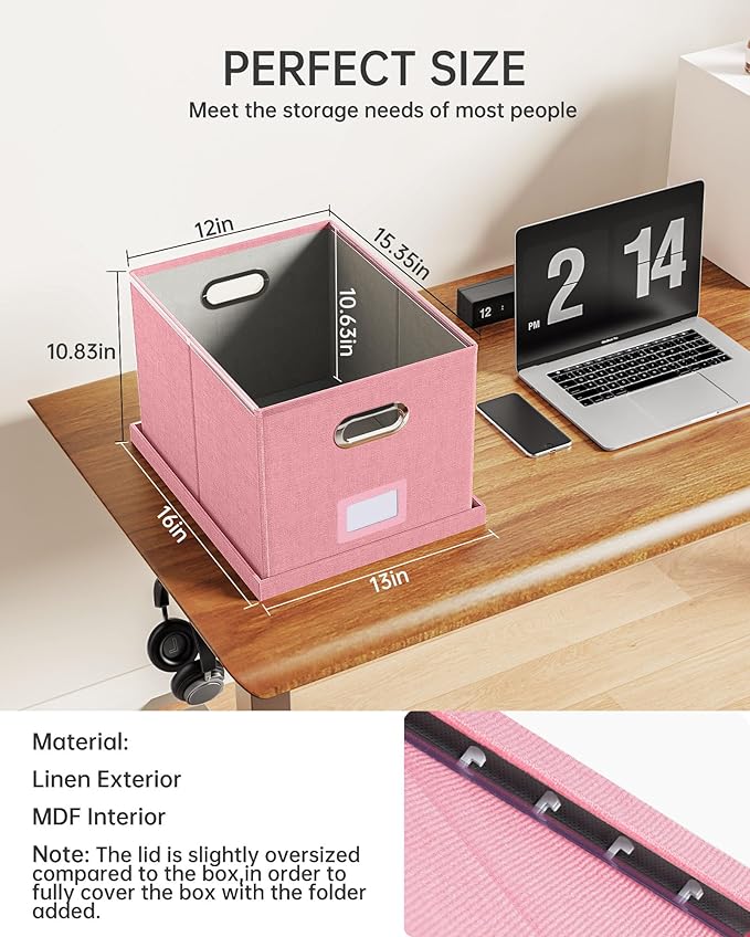 2 Pack File Storage Organizer, Filing Box, Portable File Box - Image 3
