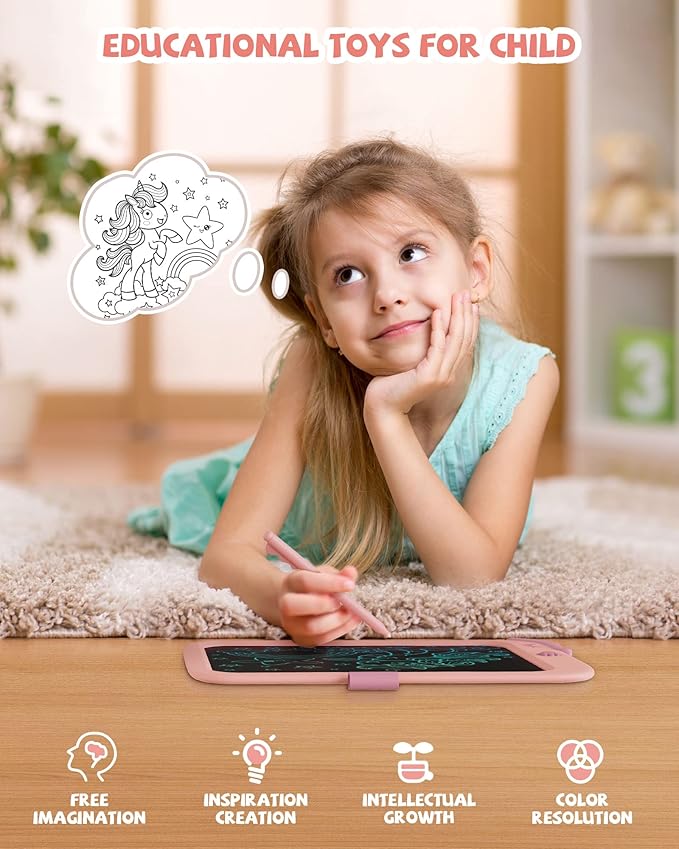 10 Inch Writing Tablet for Kids, Unicorn Toys Gifts for Girls Aged 3-5 - Image 3