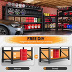 71.3” wide heavy duty metal garage shelving, adjustable, side view