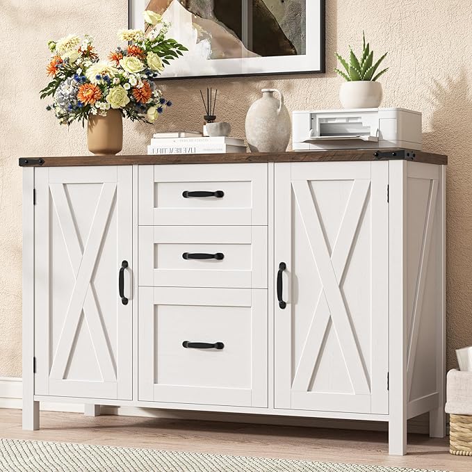 Vabches File Cabinet with 3 Drawers, Farmhouse Lateral File Cabinet Fits Files - Image 8