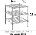 Regal Altair 24" Deep x 24" Wide x 27" Height Wire Shelving Kit | 3-Tier | NSF - Image 3