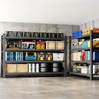 bynsoe heavy duty shelving unit 71''w, garage shelving on a desk or shelf