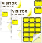 2 Pack Visitor Badges with Carbon Copy Visitor Stickers Letter Size Visitor Log by Unknown