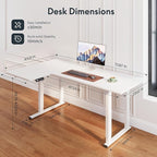 SANODESK 4-Leg L Shaped Standing Desk, Electric Height Adjustable Desk - Image 3