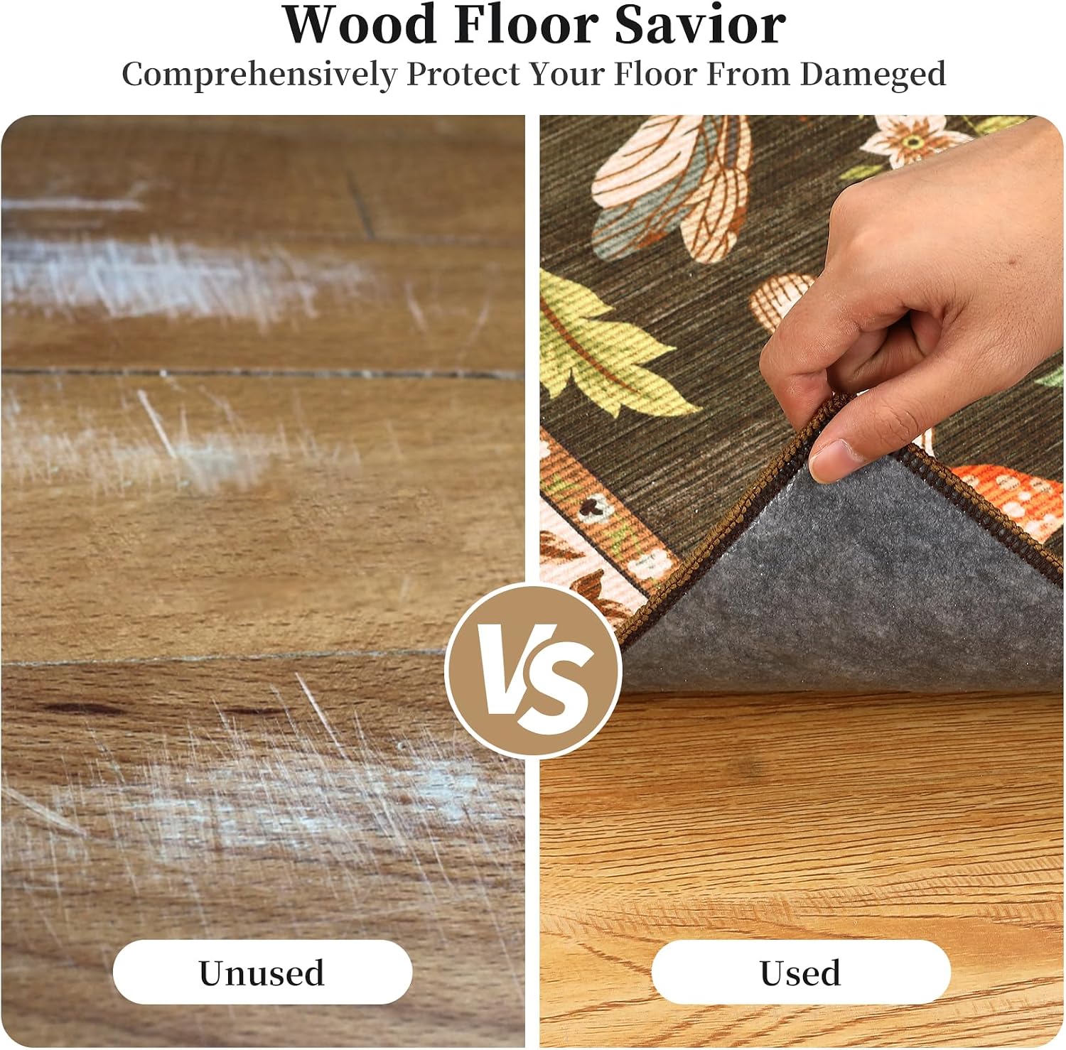 Office Chair Mat for Hardwood Floor,Mushroom 48"x60" Computer Chair Mat for Rolling Chairs Carpet,Under Desk Non Slip Gaming Rug,Low-Pile Rubber Backing Large Protector Mat (Brown)