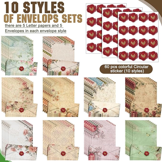 TaoBary 160 Pcs Stationery Paper Set 50 Double Sided Stationery Papers - Image 4