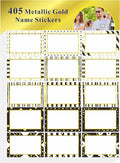 405 PCS Gold Metallic Name Tag, Blank Name Labels in 15 Designs by Stickyourhappymoment