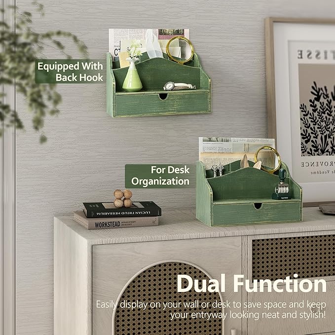 Pine Wood Mail Organizer for Desk - Image 4