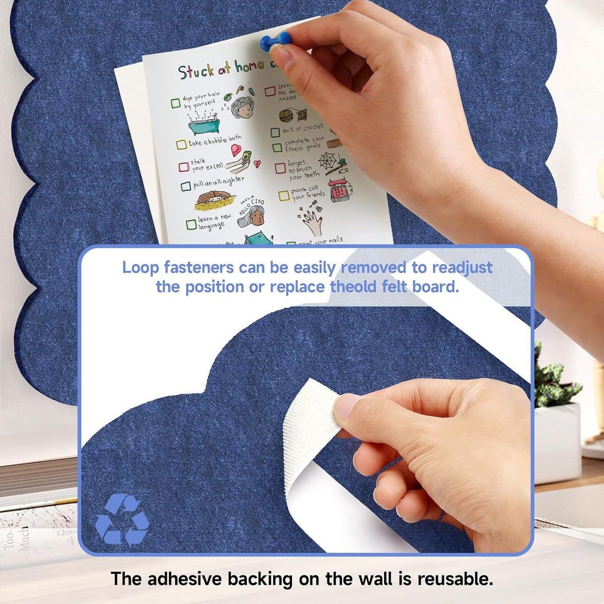 Felt Bulletin Board 36" x 24" Cork Board Alternative,Decorative Fel...