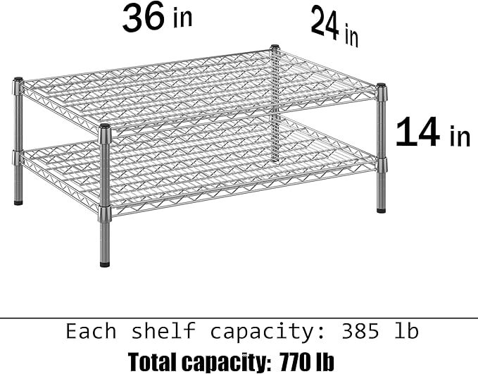 Regal Altair 24" Deep x 36" Wide x 14" Height Wire Shelving Kit | 2-Tier | NSF - Image 3