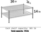 Regal Altair 24" Deep x 36" Wide x 14" Height Wire Shelving Kit | 2-Tier | NSF - Image 3