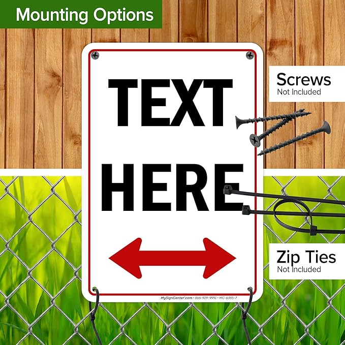 Custom Arrow, Custom Directional Sign, Two Way Arrow, 7x10 Inches, 55 mil thick - Image 5