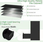 3-Drawer File Cabinet with Lock, Metal Vertical Filing Cabinets - Image 7