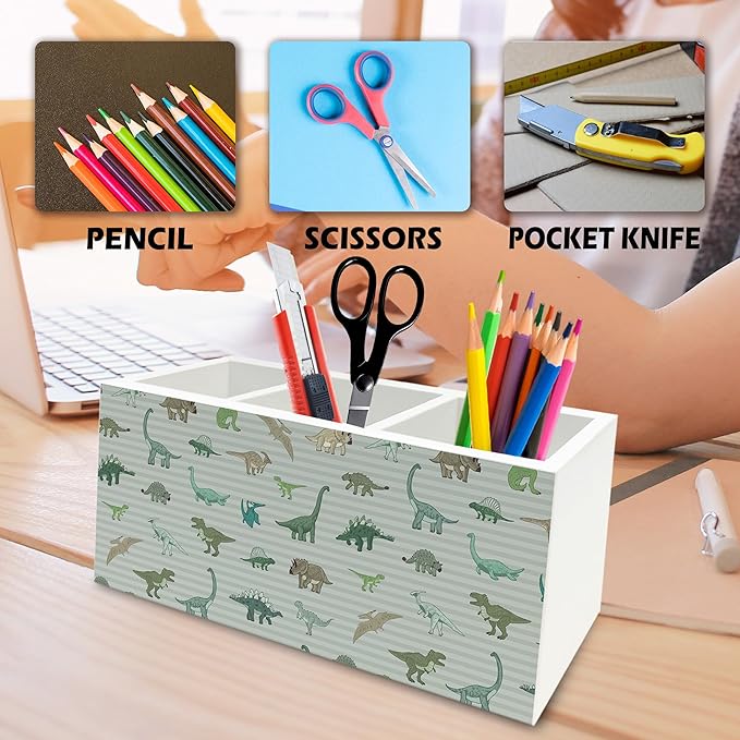 QZQE Dinosaur Gifts Pen Pencil Holder Organizer - Image 6