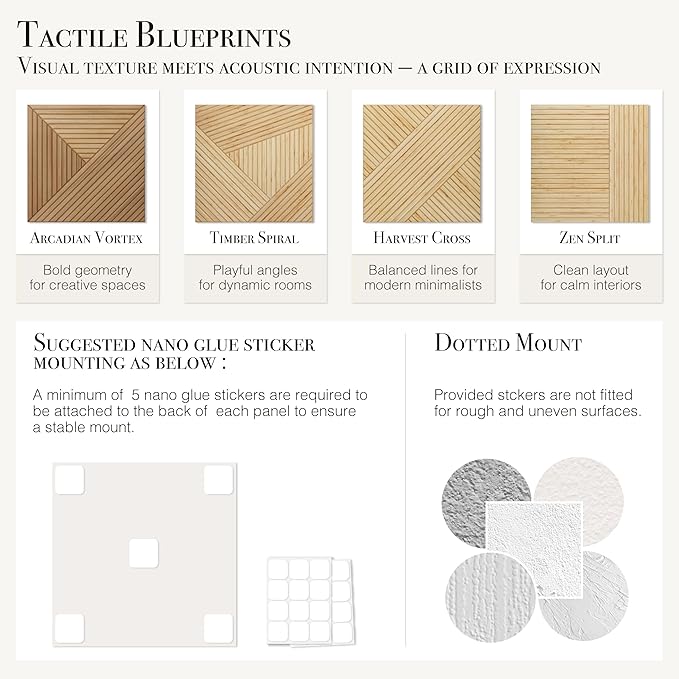Soon Global Acoustical Wall Panels, 6-Piece 23.62 X 23.62 Inches Art Acoustic - Image 8
