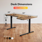 Agilestic Electric Standing Desk, L-Shaped 55 Inches Height Adjustable Desk - Image 3