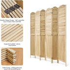 Room Dividers, 5.75Ft Individual Privacy Screens Foldable Wooden Louver & MDF - Image 4