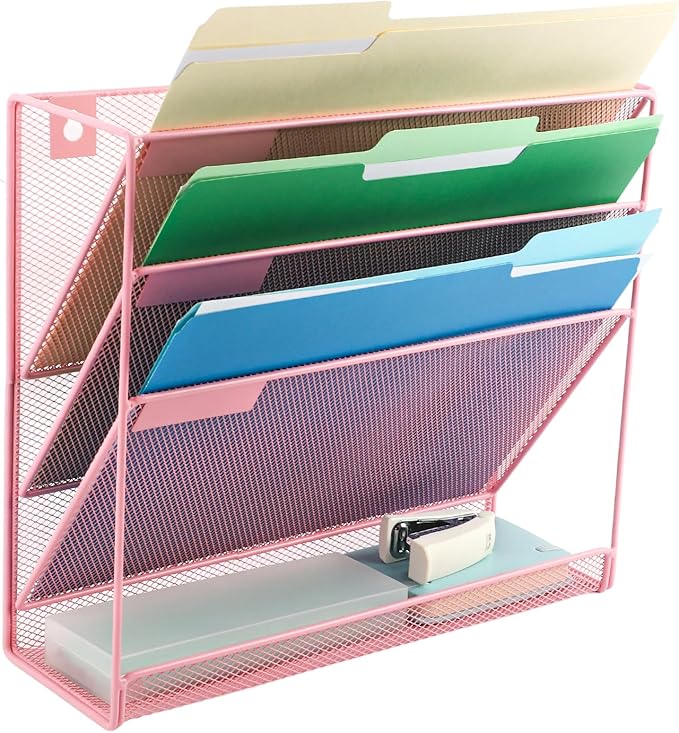 EASEPRES Desk File Organizer Mesh 4-Tier, Hanging Wall Mount Document - Image 7