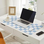 Ohocut Checkered Desk Mat, Large Cute Aesthetic Retro PU Leather Computer - Image 2