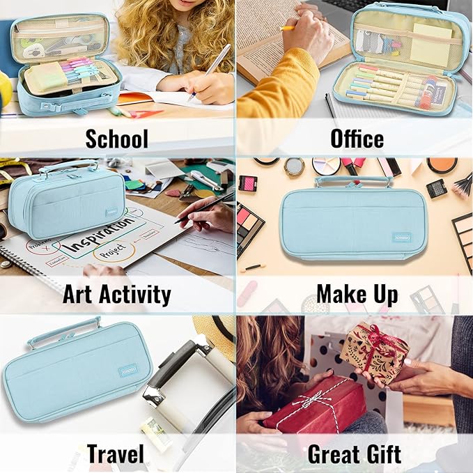 JOINPRO Pencil Case, Large Capacity Pencil Case Organizer; Double Zipper - Image 7