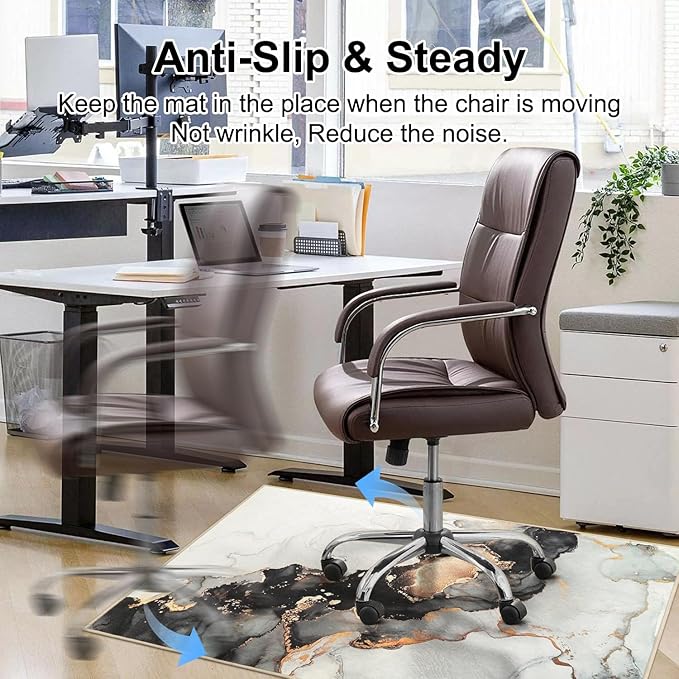 Anidaroel Office Chair Mat for Hardwood/Tile Floor, Under Desk Rug for Rolling - Image 5