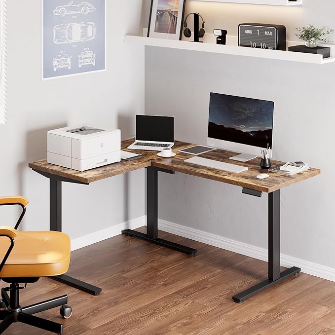 FLEXISPOT L Shaped Standing Desk, 63 x 47 Inch Electric Height Adjustable - Image 2