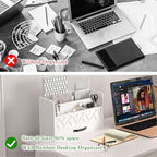 WISUCART Bamboo Mail Organizer Countertop Wood Desk Organizer Drawer Tabletop - Image 4