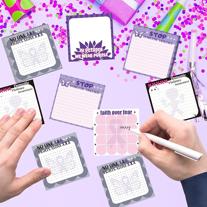 Lovarywow Domestic Violence Awareness Sticky Notes Gifts, 9 Pack Domestic - Image 6