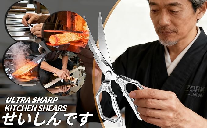 Kitchen Scissors 1-Pack Silver, Japan Style Made in China Stainless Steel Shear - Image 3