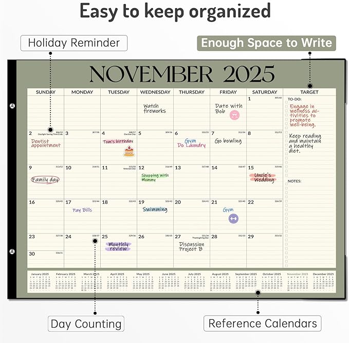 Forvencer 22" x 17" Large Desk Calendar 2026, 20 Months Calendar Runs from - Image 3