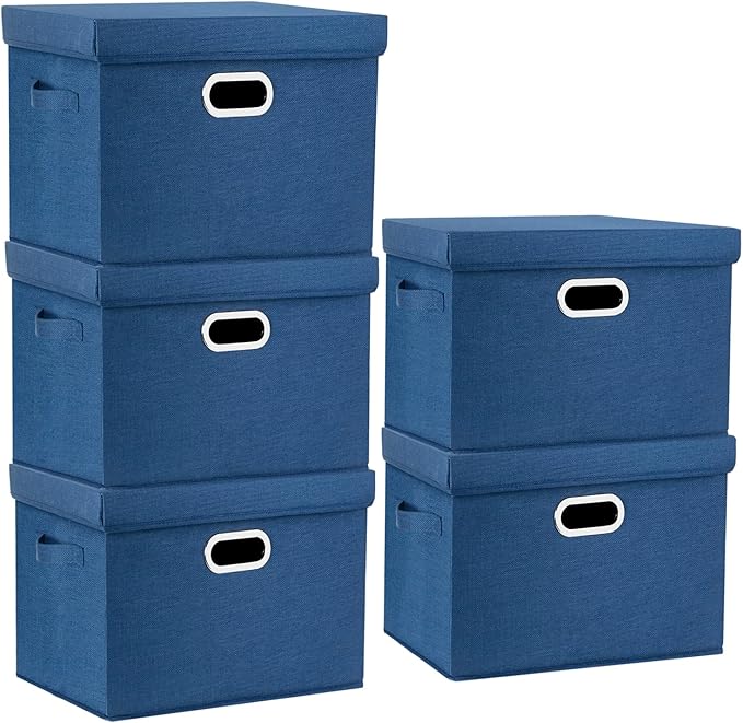 TYEERS Large Storage Bins with Lids, Collapsible, Fabric Storage Boxes by StorageOrganization