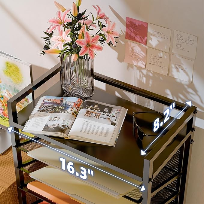 Simple Trending 10 Tier Rolling File Cart, Desk File Organizer - Image 5