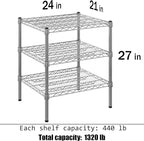 Regal Altair 21" Deep x 24" Wide x 27" Height Wire Shelving Kit | 3-Tier | NSF - Image 3