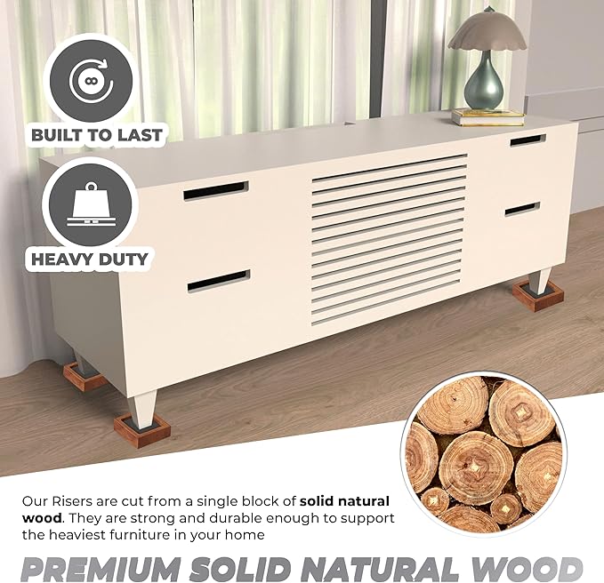 Bed Risers, Furniture Risers Can be Adjusted to 2'' 3''or 4'', Lifts Furniture - Image 5