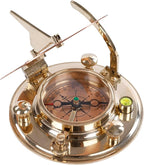 Brass Sundial Compass in Leather Case – Unique Nautical Gifts - Image 2