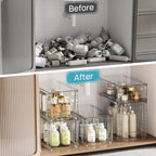 Vtopmart 3 Pack Clear Stackable Storage Drawers, Plastic Drawers - Image 5