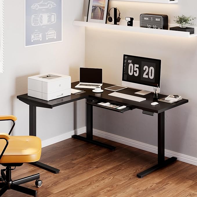 FLEXISPOT L Shaped Standing Desk, 63 x 47 Inch Electric Height Adjustable - Image 2