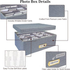 Sprsthai Linen Photo Storage Box – Holds 1700 Photos, 24 Adjustable Dividers & - Image 4