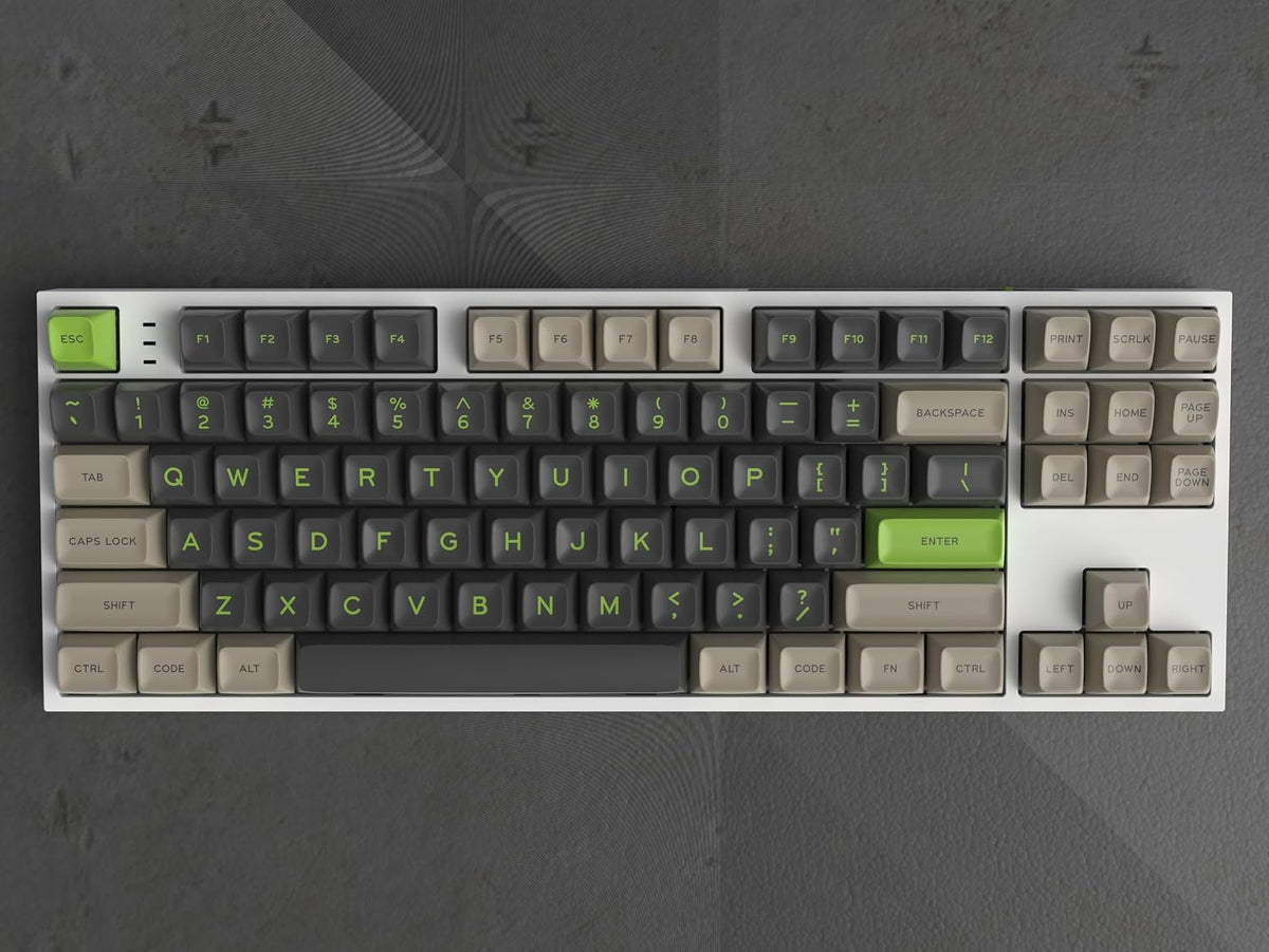 PBT Keycaps, SA Profile Double Shot Keycap Gradient Grey Green 172 Keys Key c...