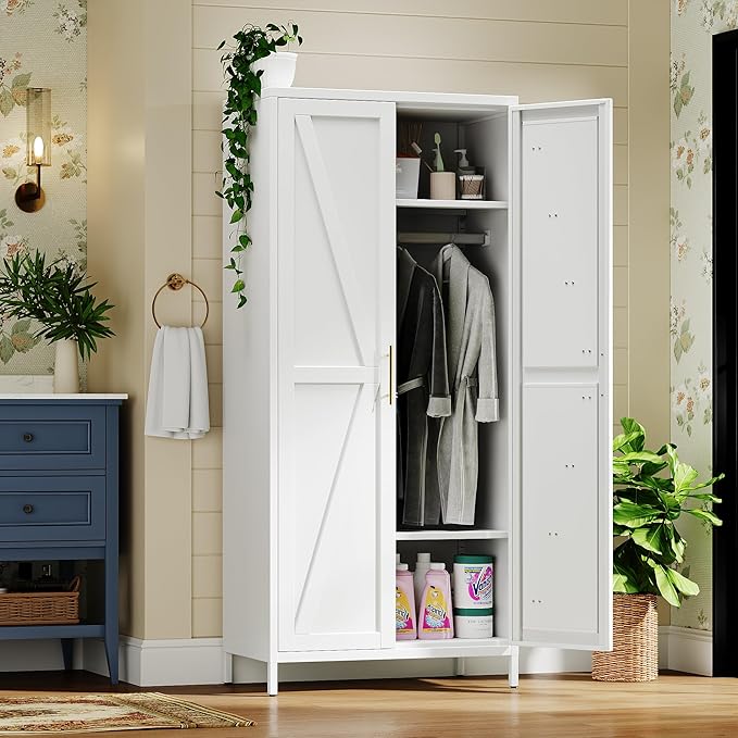 SUPEER Metal Wardrobe Cabinet by SUPEER
