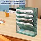 EASEPRES 6 Tier Desk File Organizer, Mesh Hanging Wall Mount Document - Image 6