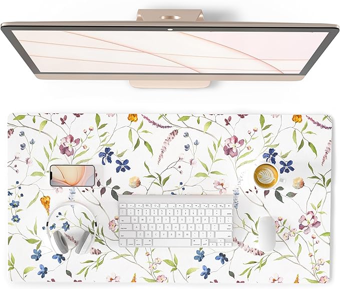 QIYI Floral Mouse Pad, Large Desk Mat by QIYI