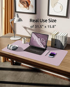 YSAGi Leather Desk Protector, Office Mat, Large Mouse Mat, Non-Slip PU Leather - Image 5