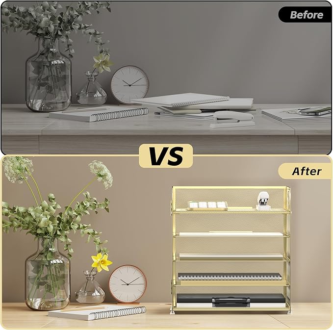 Supeasy 5 Trays Paper Organizer Letter Tray - Image 6