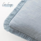 Foindtower Set of 2 Decorative Linen Fringe Throw Pillow Covers Boho Farmhouse - Image 3