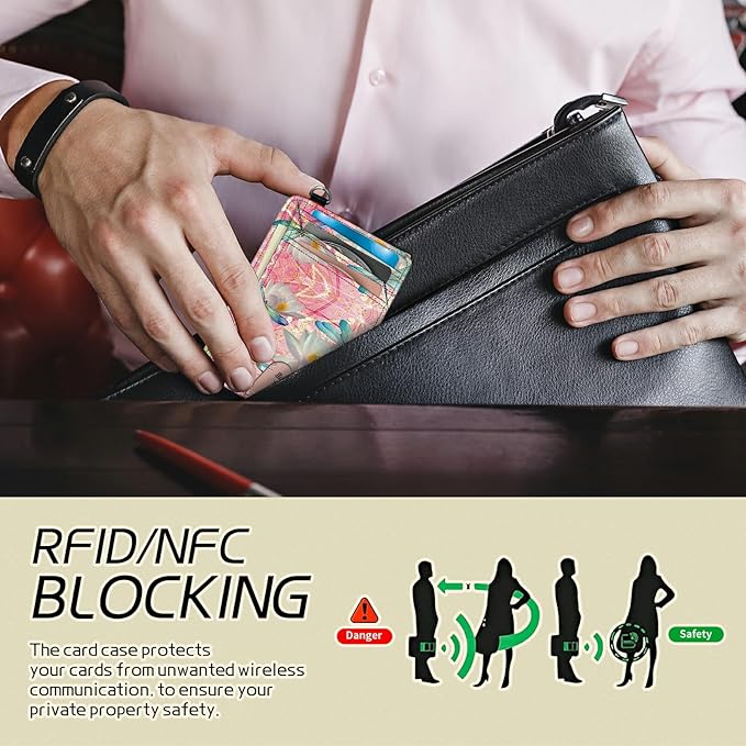 BWEGRHE Small Travel Wallets, RFID Blocking PU Leather Credit Card Holder - Image 3