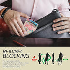 BWEGRHE Small Travel Wallets, RFID Blocking PU Leather Credit Card Holder - Image 3