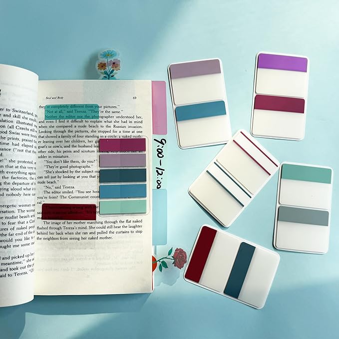 ELII 500 PCS Sticky Index Tabs 2 Inch Book Tabs, Page Markers File Tabs Self - Image 4