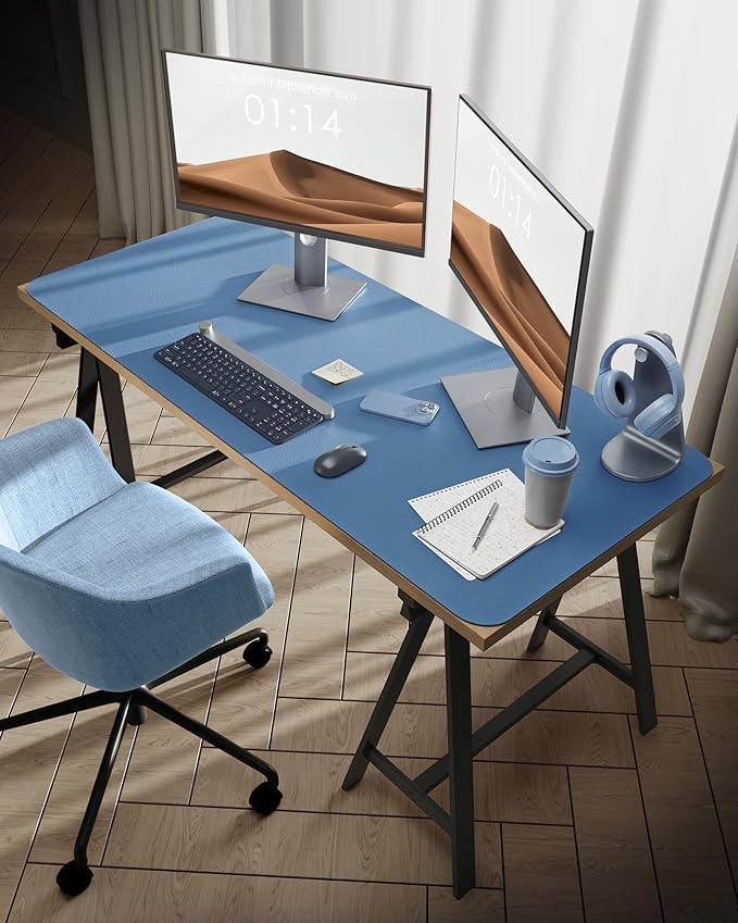 YSAGi Leather Desk Protector, Office Mat, Large Mouse Mat, Non-Slip PU Leather - Image 2