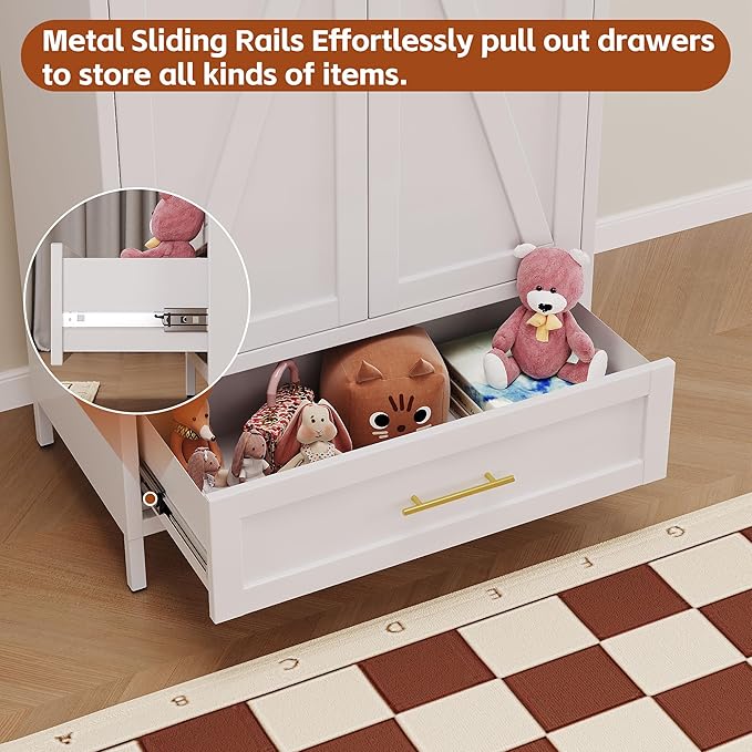 SUPEER Metal Wardrobe Cabinet - Image 3